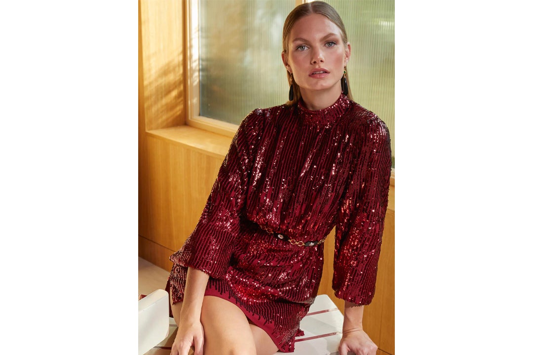 Rixo red best sale sequin dress